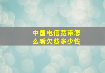 中国电信宽带怎么看欠费多少钱