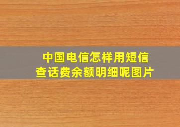 中国电信怎样用短信查话费余额明细呢图片