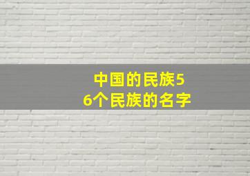 中国的民族56个民族的名字