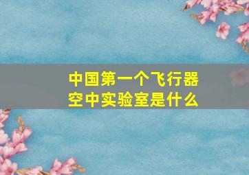 中国第一个飞行器空中实验室是什么