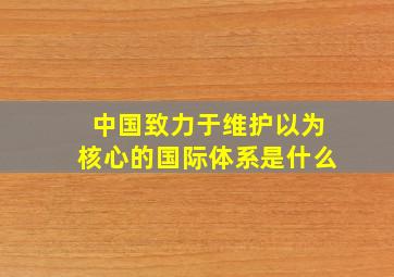 中国致力于维护以为核心的国际体系是什么