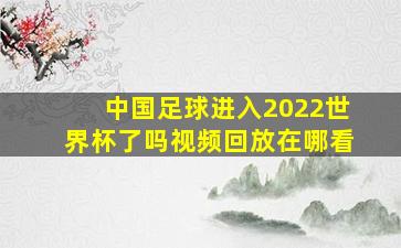 中国足球进入2022世界杯了吗视频回放在哪看