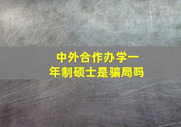 中外合作办学一年制硕士是骗局吗