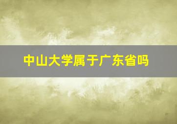 中山大学属于广东省吗