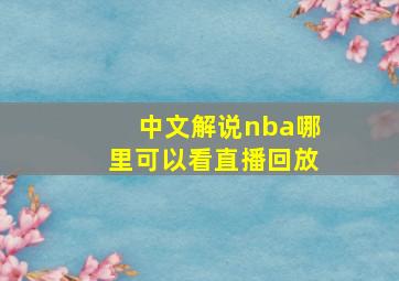 中文解说nba哪里可以看直播回放