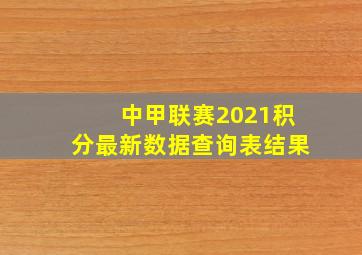 中甲联赛2021积分最新数据查询表结果