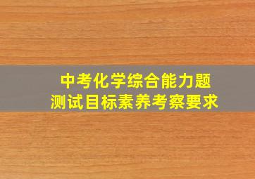 中考化学综合能力题测试目标素养考察要求