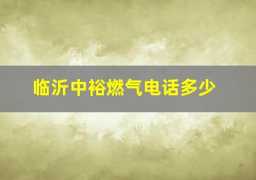 临沂中裕燃气电话多少