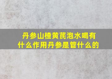 丹参山楂黄芪泡水喝有什么作用丹参是管什么的