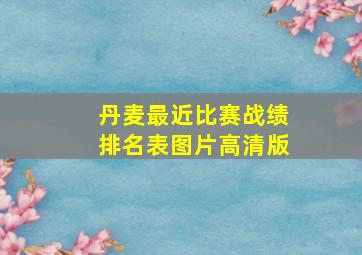 丹麦最近比赛战绩排名表图片高清版