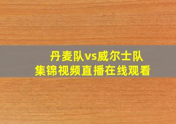 丹麦队vs威尔士队集锦视频直播在线观看