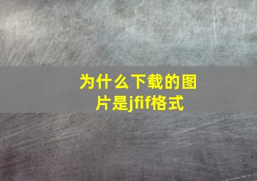 为什么下载的图片是jfif格式