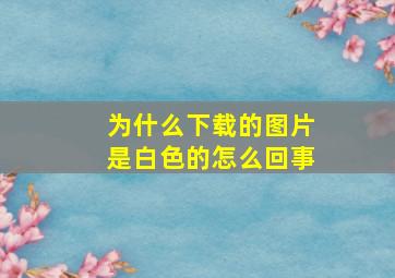 为什么下载的图片是白色的怎么回事