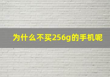 为什么不买256g的手机呢