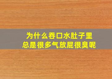 为什么吞口水肚子里总是很多气放屁很臭呢