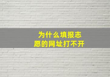 为什么填报志愿的网址打不开