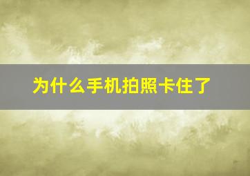 为什么手机拍照卡住了