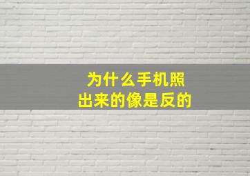 为什么手机照出来的像是反的