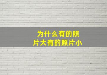 为什么有的照片大有的照片小