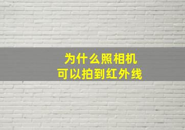 为什么照相机可以拍到红外线