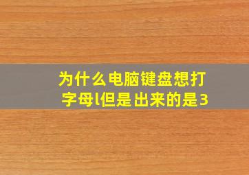 为什么电脑键盘想打字母l但是出来的是3