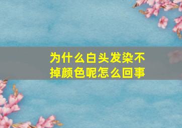 为什么白头发染不掉颜色呢怎么回事