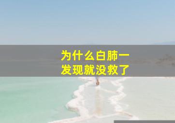 为什么白肺一发现就没救了