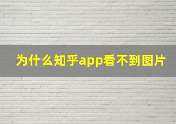 为什么知乎app看不到图片