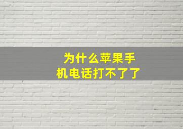 为什么苹果手机电话打不了了