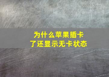 为什么苹果插卡了还显示无卡状态