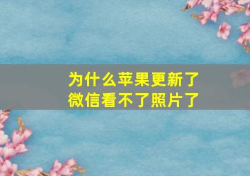 为什么苹果更新了微信看不了照片了