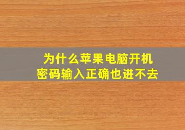 为什么苹果电脑开机密码输入正确也进不去