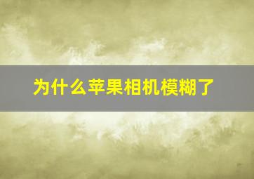 为什么苹果相机模糊了