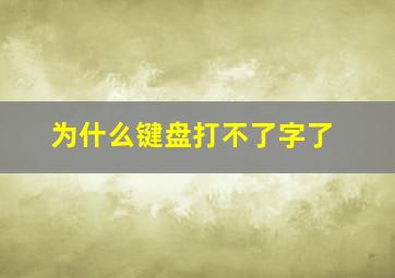 为什么键盘打不了字了