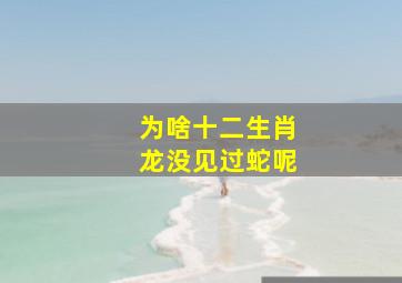 为啥十二生肖龙没见过蛇呢