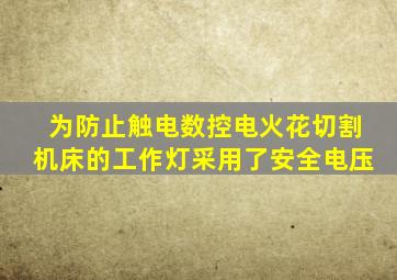 为防止触电数控电火花切割机床的工作灯采用了安全电压