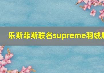 乐斯菲斯联名supreme羽绒服