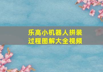 乐高小机器人拼装过程图解大全视频