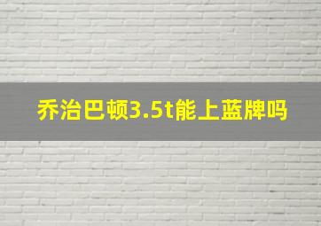 乔治巴顿3.5t能上蓝牌吗