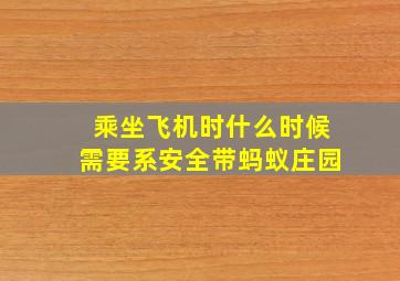 乘坐飞机时什么时候需要系安全带蚂蚁庄园