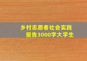 乡村志愿者社会实践报告3000字大学生