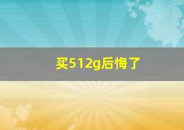 买512g后悔了