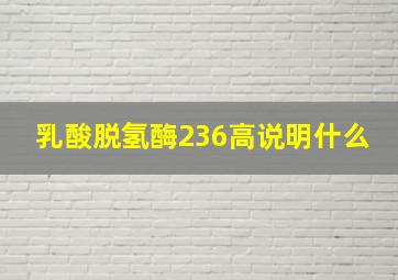 乳酸脱氢酶236高说明什么