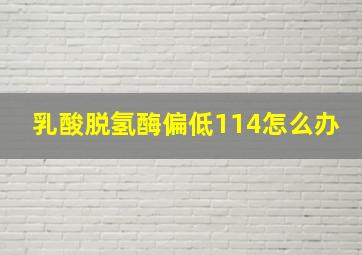 乳酸脱氢酶偏低114怎么办