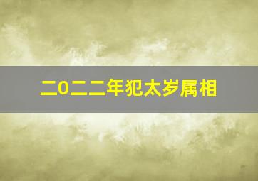 二0二二年犯太岁属相