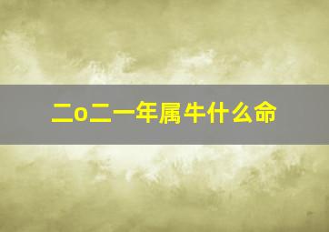 二o二一年属牛什么命