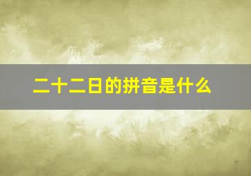 二十二日的拼音是什么