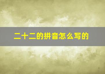 二十二的拼音怎么写的