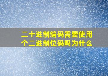 二十进制编码需要使用个二进制位码吗为什么