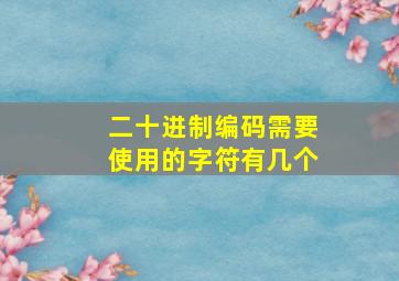 二十进制编码需要使用的字符有几个